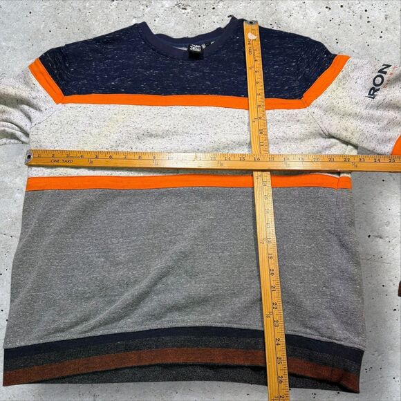 Denver Broncos NFL Team Apparel XL Colorblock Crewneck Sweatshirt Gray Orange - Picture 8 of 8